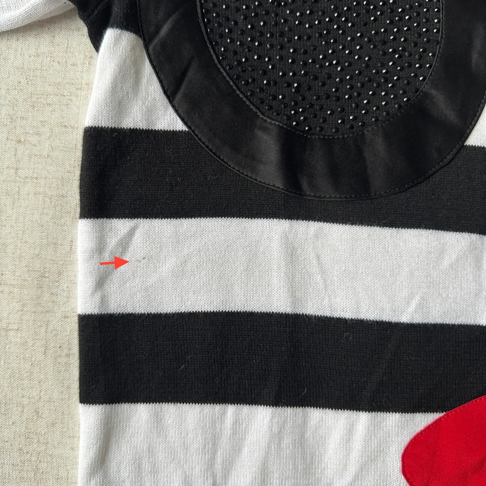 NWT Alice + Olivia Stacey Face Striped Cardigan Black White Sequin S - Picture 10 of 16